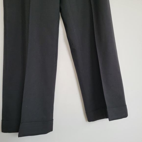 Tory Burch Flat Front Culottes Black Wide Leg Wool Mid Rise Chic Women 0 - Picture 6 of 14